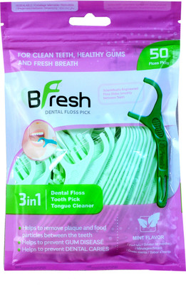 Bfresh Dental Floss Picks 50 Pcs Mint flavored flosser with tongue cleaner and toothpick for fresh breath and healthy gums(6.93 cm)
Bfresh Dental Floss Picks 50 Pcs Mint flavored flosser with tongue cleaner and toothpick for fresh breath and healthy gums(6.93 cm)