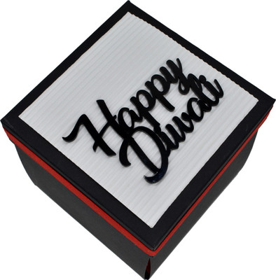 SYGA Set of 5 Pieces Happy Diwali Decorative Acrylic Craft Item (Black)