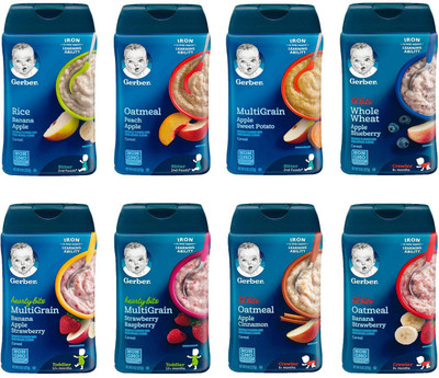 Gerber Cereal Combo 227g (8oz) (Pack of 8) - 2 Hearty Bits + 3 Lil Bits + OPA + RBA + MGASP Cereal(1816 g, Pack of 8, 6)
Gerber Cereal Combo 227g (8oz) (Pack of 8) - 2 Hearty Bits + 3 Lil Bits + OPA + RBA + MGASP Cereal(1816 g, Pack of 8, 6)