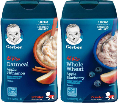 Gerber Cereal Combo 227g (8oz) (Pack of 2) - Lil Bits Oat Apple Cinnamon + Barley Cereal Cereal(454 g, Pack of 2, 6)
Gerber Cereal Combo 227g (8oz) (Pack of 2) - Lil Bits Oat Apple Cinnamon + Barley Cereal Cereal(454 g, Pack of 2, 6)