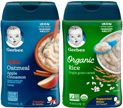 Gerber Cereal Combo 227g (8oz) (Pack of 2) - Lil Bits Oat Apple Cinnamon + Organic Rice Cereal Cereal(454 g, Pack of 2, 6)
Gerber Cereal Combo 227g (8oz) (Pack of 2) - Lil Bits Oat Apple Cinnamon + Organic Rice Cereal Cereal(454 g, Pack of 2, 6)