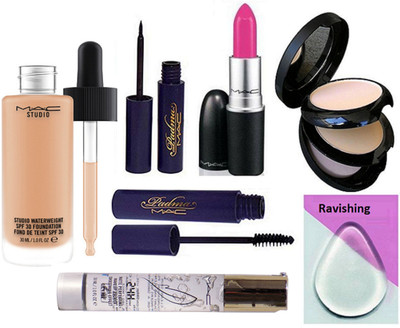 ravishing silicon Puff & Studio Waterweight Foundation Matte Lipstick,Padma Mascara,Eyeliner ,Compact With 24H Smoothing Effect Face Primer(Set of 7)
ravishing silicon Puff & Studio Waterweight Foundation Matte Lipstick,Padma Mascara,Eyeliner ,Compact With 24H Smoothing Effect Face Primer(Set of 7)
