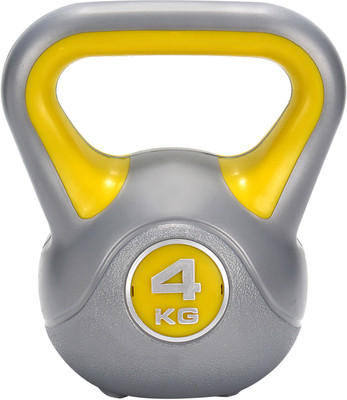 FITSY 4 Kg Cast Iron PVC Vinyl Coated Kettlebell Yellow Kettlebell(4 kg)