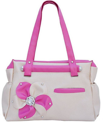 ozzy Shoulder Bag(White, Pink), Pink;white