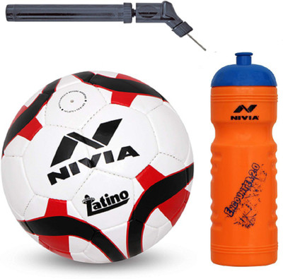 Nivia Latino Football + Encounter 2.0 Sipper + Double action Pump Kit Football Kit