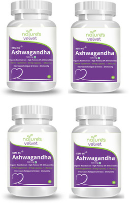 Natures Velvet Lifecare KSM-66 Ashwagandha 500mg - Organic Root Extract - 5% Withanolides - pack of 4(240 No)
Natures Velvet Lifecare KSM-66 Ashwagandha 500mg - Organic Root Extract - 5% Withanolides - pack of 4(240 No)