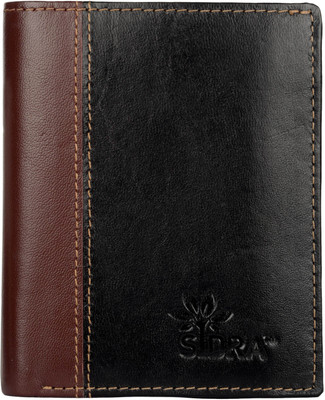 Sidra Men Black Genuine Leather Wallet(7 Card Slots)