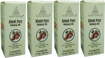 Khadi Pure Herbal Nutmeg Essential Oil Pack Of 4 Pcs-15ml Each(60 ml)