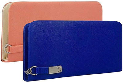 GRAH SANGRAH Casual Peach, Blue Clutch, Blue;peach