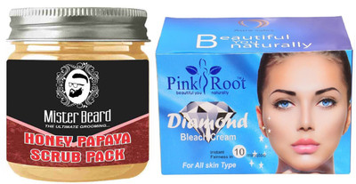 Pink Root Diamond Bleach 250gm WITH Mister Beard Honey Papaya Scrub Pack 100gm(Set of 2)
Pink Root Diamond Bleach 250gm WITH Mister Beard Honey Papaya Scrub Pack 100gm(Set of 2)
