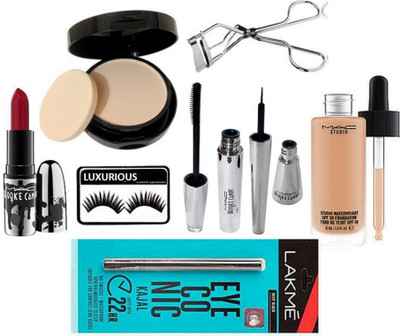 LUXURIOUS Eyelashes,Brooke Candy Lipstick & Eyelashes Curler, Eyeliner ,Mascara, Studio Waterweight Foundation,Compact With Eyeconic Kajal(Set of 8)
LUXURIOUS Eyelashes,Brooke Candy Lipstick & Eyelashes Curler, Eyeliner ,Mascara, Studio Waterweight Foundation,Compact With Eyeconic Kajal(Set of 8)
