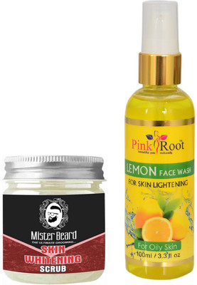 Pink Root Lemon Face Wash 100ml WITH Mister Beard Skin Whitening Scrub 100gm(Set of 2)
Pink Root Lemon Face Wash 100ml WITH Mister Beard Skin Whitening Scrub 100gm(Set of 2)