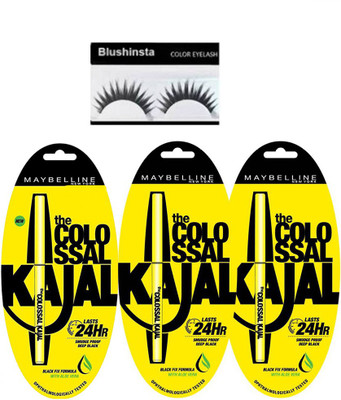 blushinsta combo kit of kajal eyelashe(Set of 4)