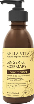 Bella Vita Organic Anti-Frizz Ginger & Rosemary Hair Conditioner for Frizzy Hair with Organic Argan Oil, 200 ml, Made in Thailand | SLES & Paraben Free | Hair Growth & Anti Hair Fall(200 ml)
Bella Vita Organic Anti-Frizz Ginger & Rosemary Hair Conditioner for Frizzy Hair with Organic Argan Oil, 200 ml, Made in Thailand | SLES & Paraben Free | Hair Growth & Anti Hair Fall(200 ml)