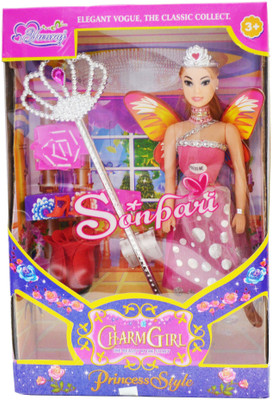 Planet of Toys Beautiful Charm Girl Doll For Kids, Children(Pink, Silver)