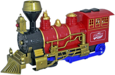 Babysid Collections Classic Train Engine Red Bump & Go(Multicolor)