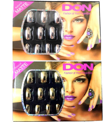 Natural High shine acrylic metallic silver and gold artificial fake nails with glue long lasting reusable 14+14 nails Metallic silver, Metallic gold(Pack of 28)
Natural High shine acrylic metallic silver and gold artificial fake nails with glue long lasting reusable 14+14 nails Metallic silver, Metallic gold(Pack of 28)
