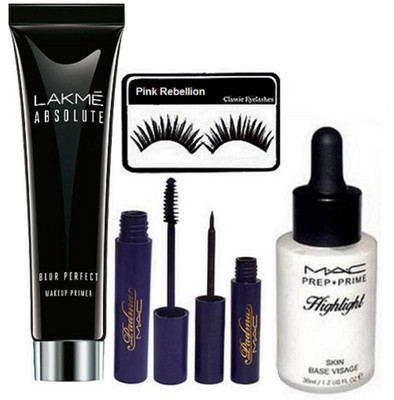 Pink rebellion Eyelashes & Absolute Blur Perfect Makeup Primer & Padma Eyeliner+Mascara & Highlighter(Set of 5)
Pink rebellion Eyelashes & Absolute Blur Perfect Makeup Primer & Padma Eyeliner+Mascara & Highlighter(Set of 5)