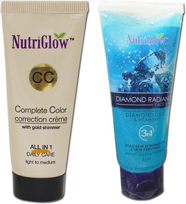 NutriGlow SET OF 1 CC creme + 1 Diamond radiance face wash(Set of 1)