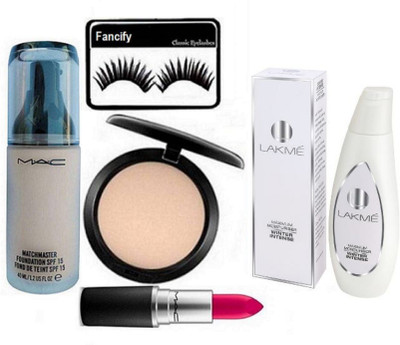 fancify Eyelashes,Mac Match Master liquid Foundation,Studio Fix Compact,Lipstick & lakme Maximum moisture Winter Intense body lotion(set of 5)(Set of 5)
fancify Eyelashes,Mac Match Master liquid Foundation,Studio Fix Compact,Lipstick & lakme Maximum moisture Winter Intense body lotion(set of 5)(Set of 5)