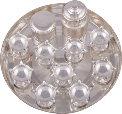 Shreeng silver plated Royal Diwali Diya Thali With 10" Plate 12pcs. Stainless Steel(Silver)
Shreeng silver plated Royal Diwali Diya Thali With 10" Plate 12pcs. Stainless Steel(Silver)