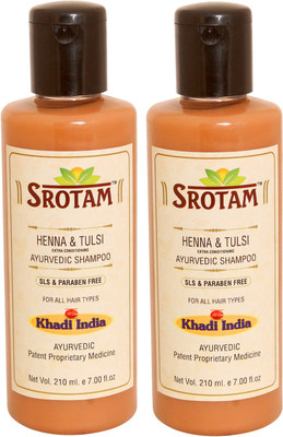 Srotam Heena & Tulsi SLS & Paraben Free Shampoo ( Set of 2 Bottle)(420 ml)
