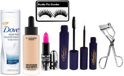 studio fix combo Eyelashes & Studio Waterweight Foundation & Lipstick & Eyeliner & Mascara & Curler & Essential Nourishment Body Lotion(Set of 7)
studio fix combo Eyelashes & Studio Waterweight Foundation & Lipstick & Eyeliner & Mascara & Curler & Essential Nourishment Body Lotion(Set of 7)
