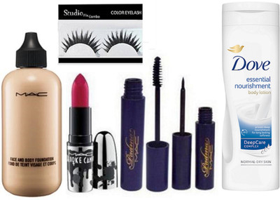 Studio Fix combo Eyelashes,Mac Face & Body Foundation,Padma Eyeliner,Mascara,Brooke Candy Lipstick,Dove Essential Nourishment Body Lotion(Set Of 6)(Set of 6)
Studio Fix combo Eyelashes,Mac Face & Body Foundation,Padma Eyeliner,Mascara,Brooke Candy Lipstick,Dove Essential Nourishment Body Lotion(Set Of 6)(Set of 6)