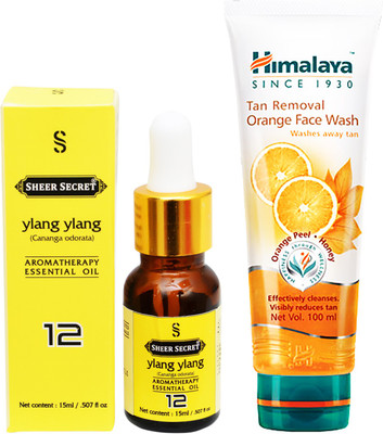 SHEER SECRET AROMATHERAPY YLANG YLANG ESSENTIAL OIL 15ML with HIMALAYA TAN REMOVAL ORANGE FACEWASH 100ML(Set of 2)
SHEER SECRET AROMATHERAPY YLANG YLANG ESSENTIAL OIL 15ML with HIMALAYA TAN REMOVAL ORANGE FACEWASH 100ML(Set of 2)