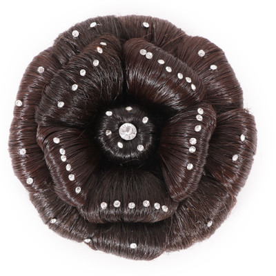 HONBON Artificial Juda Accessories For Women and Girls with Stone Work Juda For Festives Designer Stone Bridal Wedding Extension Juda Accessories Hair Extension