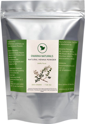 Dwarka Naturals 100% Natural Henna Powder(200 g)