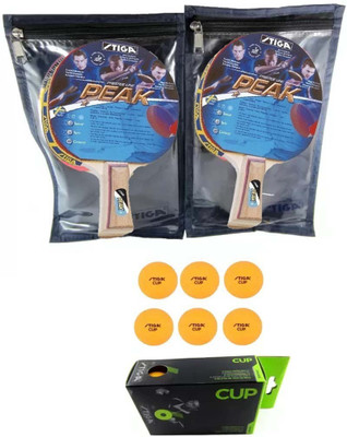 Cosco Stiga Peak Table Tennis ( 2 bat), ( 2 Cover ), ( 6 Balls ) Table Tennis Kit