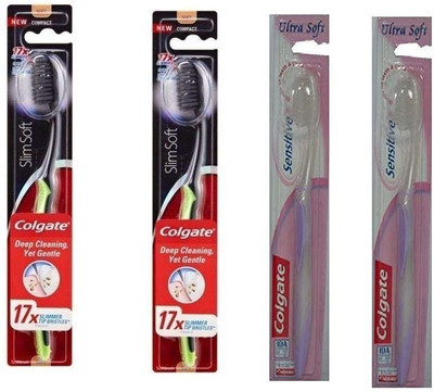 Colgate 360 charcoal slimsoft and sensitive soft superior Toothbrushes Pack of 4 (combo pack) Ultra Soft Toothbrush(Pack of 4)
Colgate 360 charcoal slimsoft and sensitive soft superior Toothbrushes Pack of 4 (combo pack) Ultra Soft Toothbrush(Pack of 4)