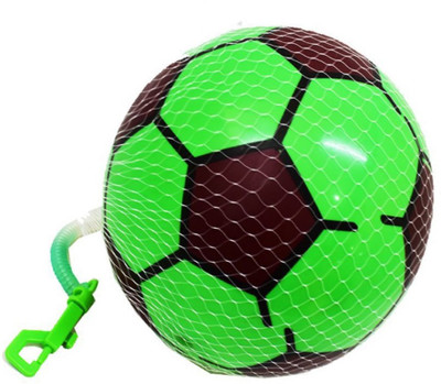ToyzIsland Exclusive Kids Spring with Rope Vinyl Ball 60Gm for Playing/ Indoor Football Vinyl Ball for Kids Softball