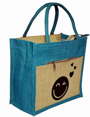 Crack4Deal Natural Jute Burlap Multipurpose Lunch Bag Combination with BlueGreen Color and Smile Printed (Size- Length-11" x Width-6" x Hight-10" Inch) Waterproof Lunch Bag(Blue, Green, 10 inch)
Crack4Deal Natural Jute Burlap Multipurpose Lunch Bag Combination with BlueGreen Color and Smile Printed (Size- Length-11" x Width-6" x Hight-10" Inch) Waterproof Lunch Bag(Blue, Green, 10 inch)