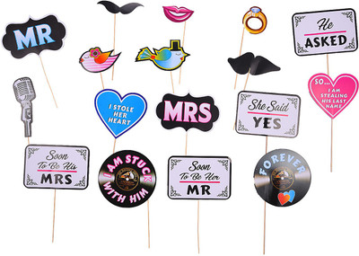 Party Butiko Mr. and Mrs. Photo Booth Props Set of 18 Props For Wedding Fun Party Favor with Wooden Sticks(Set of 1)
Party Butiko Mr. and Mrs. Photo Booth Props Set of 18 Props For Wedding Fun Party Favor with Wooden Sticks(Set of 1)