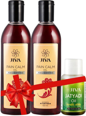 Jiva Pain Calm Oil (120 ml) Pack of 2 with Jatyadi Oil (20 Ml)(Set of 5)