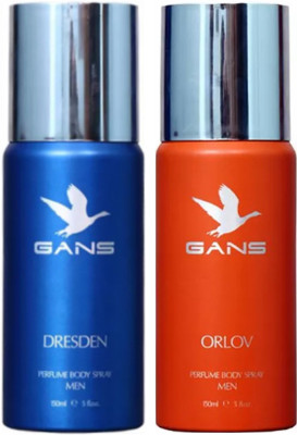 GANS One DRESDEN & One ORLOV Perfume Body Spray - For Men(300 ml, Pack of 2)