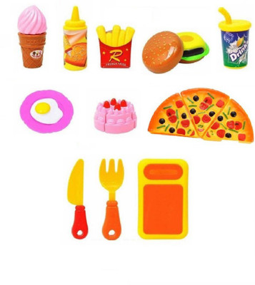 Miss & Chief Realistic Velcro Sliceable Food Pizza Cutting Kitchen Play Set Toy for Kids