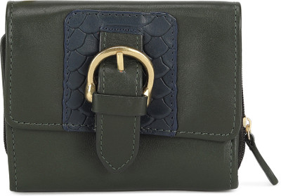 Hidesign Women Green Genuine Leather Wallet(6 Card Slots)