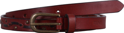 Rene Women Casual Red Genuine Leather Belt