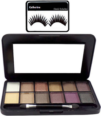catherine eyelashes with 12 shade eyeshadow palette(Set of 2)
