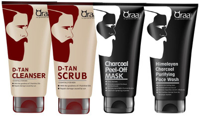 QRAA D-TAN CLEANSER FOR MEN 100GM + D-TAN SCRUB FOR MEN 100GM + CHARCOAL PEEL OFF MASK 50GM + HIMALAYAN CHARCOAL PURIFYING FACE WASH(Set of 4)
QRAA D-TAN CLEANSER FOR MEN 100GM + D-TAN SCRUB FOR MEN 100GM + CHARCOAL PEEL OFF MASK 50GM + HIMALAYAN CHARCOAL PURIFYING FACE WASH(Set of 4)