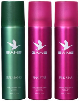 GANS One BEAU SANCY & Two PINK STAR Perfume Body Spray for Women (Pack of 3) Perfume Body Spray - For Women(450 ml, Pack of 3)
GANS One BEAU SANCY & Two PINK STAR Perfume Body Spray for Women (Pack of 3) Perfume Body Spray - For Women(450 ml, Pack of 3)