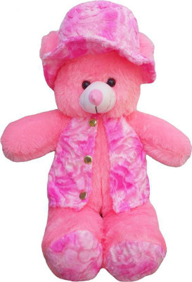 GVMC TOYS Beautiful Pink Fur with Pink Jacket Teddy Bear - 70 cm(Pink)