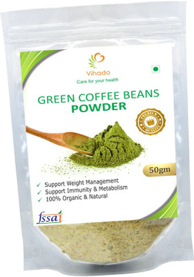 Vihado Green Coffee Beans Powder / 100% Pure & Natural / 1 Pack of 50g Instant Coffee 50 g(Green Coffee Flavoured)