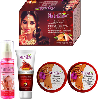 NutriGlow instant bridal glow facial kit(55g) + 1 rejuvenation face wash + 1 Perfect white radiance day cream + 1 nourshing hand & foot spa scurb + 1 nourshing hand & foot spa cream(Set of 1)
NutriGlow instant bridal glow facial kit(55g) + 1 rejuvenation face wash + 1 Perfect white radiance day cream + 1 nourshing hand & foot spa scurb + 1 nourshing hand & foot spa cream(Set of 1)