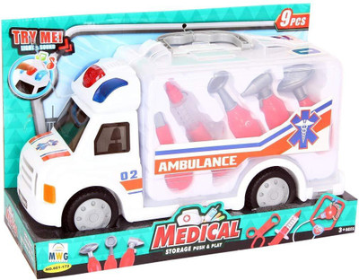 MWG Exports Co 9 Pcs Junior Doctors Medical Storage Toy Truck Vehicle Carrier Car Case with LUB-Dub Stethoscope for Children Pretend Playing
MWG Exports Co 9 Pcs Junior Doctors Medical Storage Toy Truck Vehicle Carrier Car Case with LUB-Dub Stethoscope for Children Pretend Playing