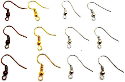 jaz Earring Hooks 4 Colour Finish (50 Pcs Golden Finish+ 50 pcs Silver Finish+ 50 pcs Steel Finish+ 50 Antique Copper Finish) DIY Craft/Jewellery Making/Findings
jaz Earring Hooks 4 Colour Finish (50 Pcs Golden Finish+ 50 pcs Silver Finish+ 50 pcs Steel Finish+ 50 Antique Copper Finish) DIY Craft/Jewellery Making/Findings