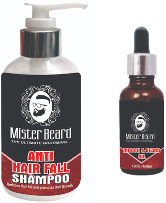 Mister Beard ANTI HAIR FALL SHAMPOO WITH MOOCH OIL(Set of 2)